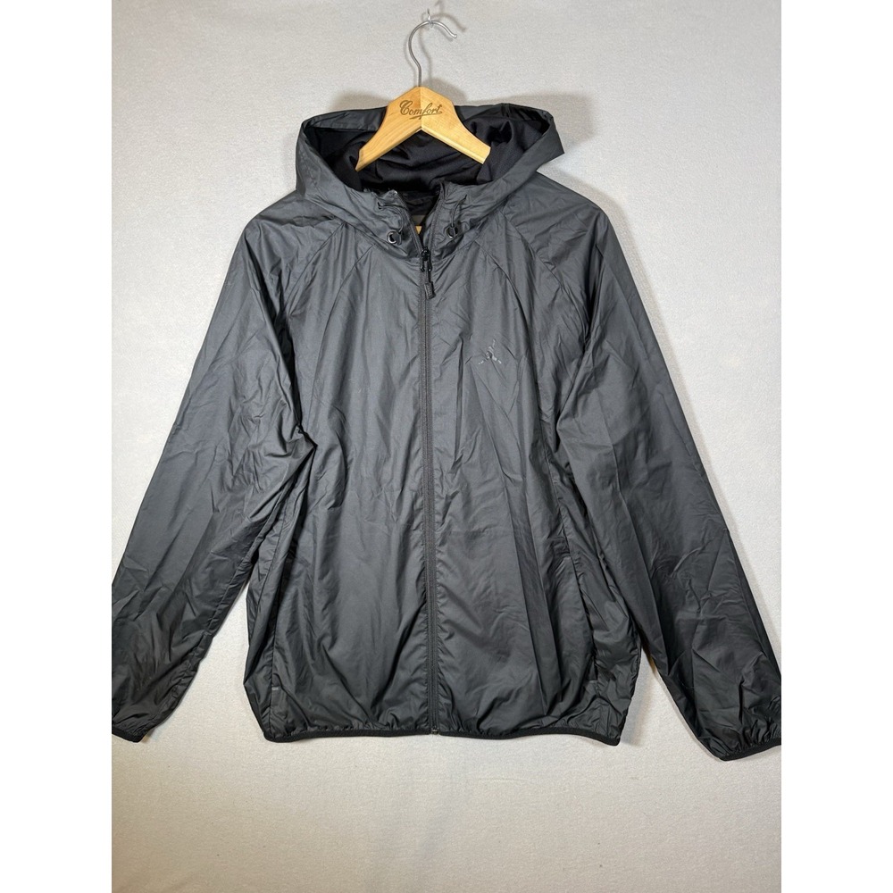 Jordan Jacket Mens L Black Hooded Full Zip Windbreaker Warmup Jumpman Logo